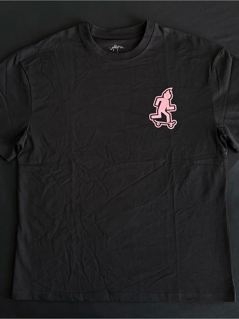 Cactus Jack by Travis Scott Black Tee with Pink Skate Logo